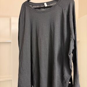 Zella Relaxed Washed Cotton Long Sleeve T-Shirt